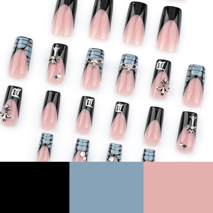 Artistic Nail Extensions with Decorative Design Bowlift
