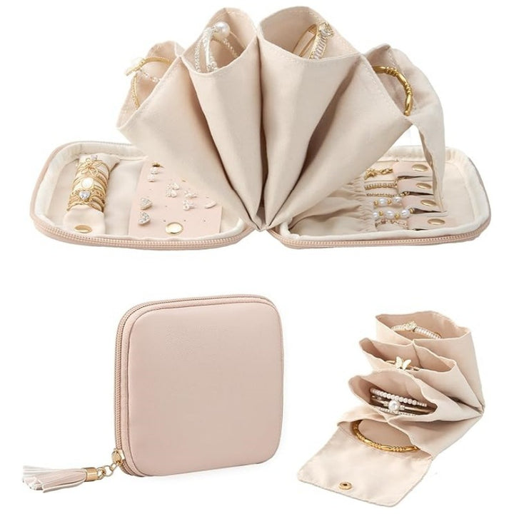 Jewelry Organizer Bag with Multifunctional Interior Layout Bowlift