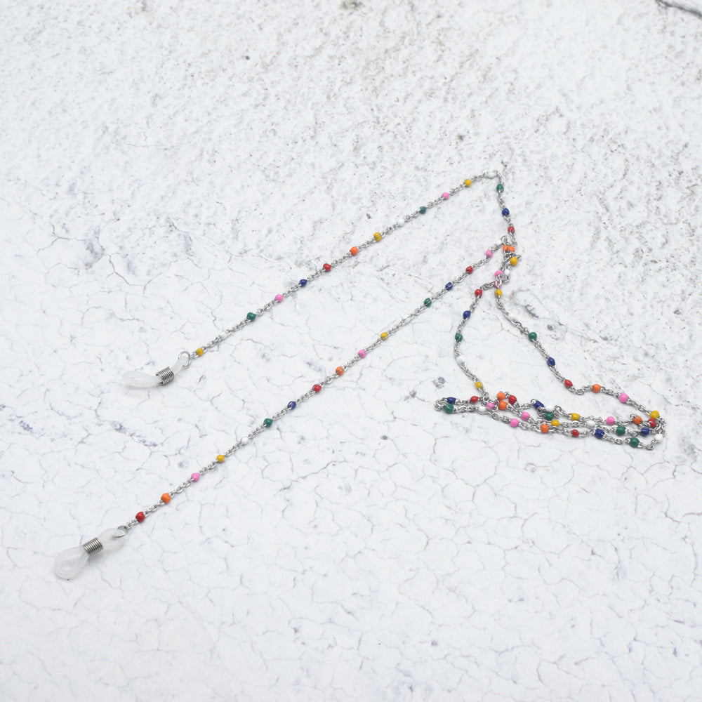 Vibrant Multi-Colored Beaded Eyewear Chain Bowlift