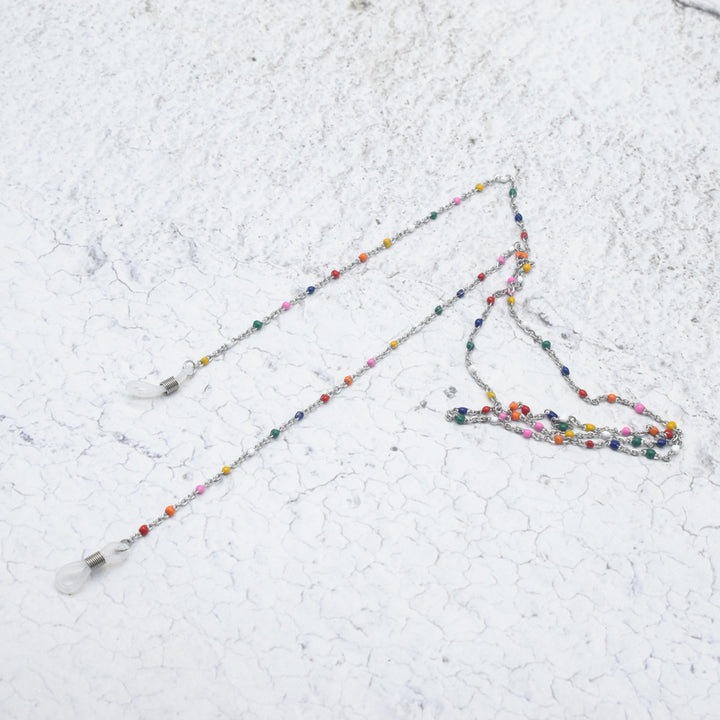 Vibrant Multi-Colored Beaded Eyewear Chain Bowlift