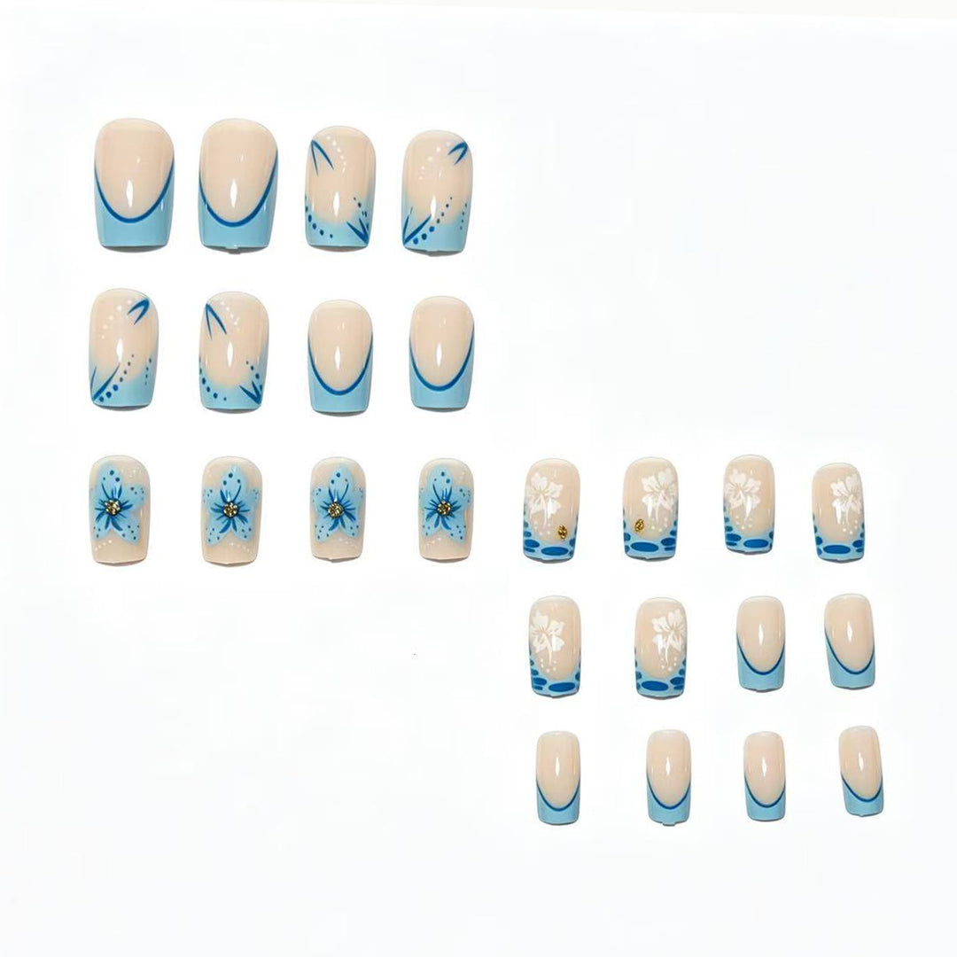 Artisan Floral Acrylic Press-On Nail Set Bowlift