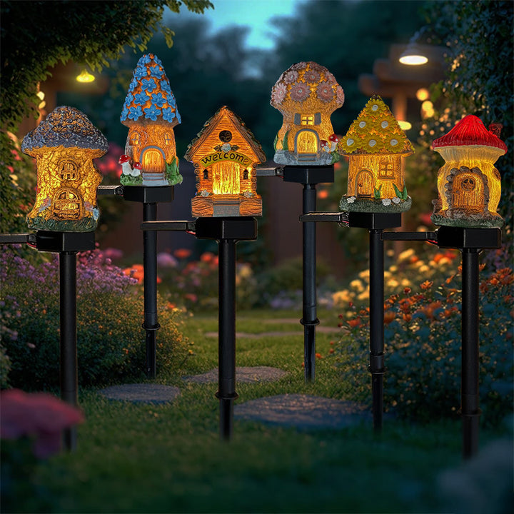 Welcoming Birdhouse Solar Pathway Stake Light With Dusk-To-Dawn Sensor Bowlift