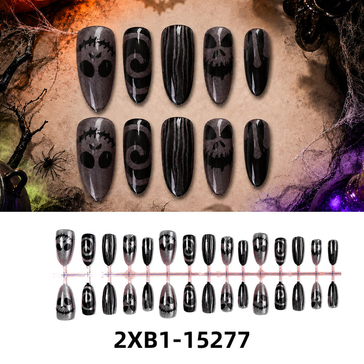 Acrylic nail set with creative Halloween motifs Bowlift