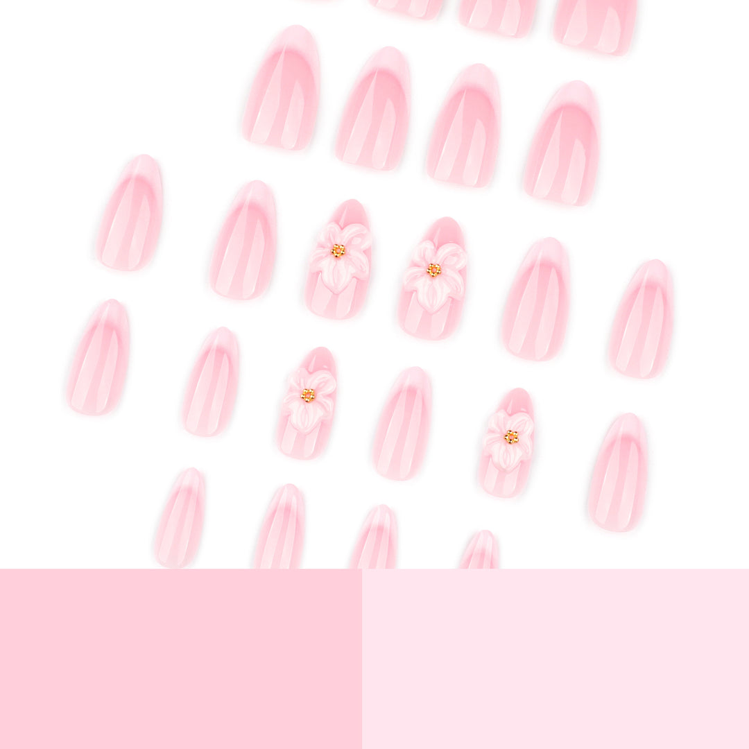Artistic acrylic nails with elegant flower designs Bowlift