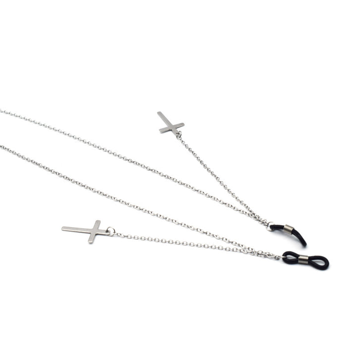 Trendy Metal Cross Eyewear Chain Bowlift