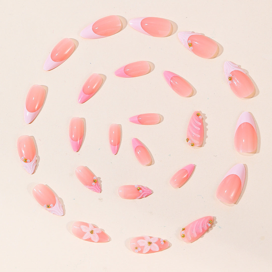 Elegant Floral 3D Nail Art Extensions Bowlift