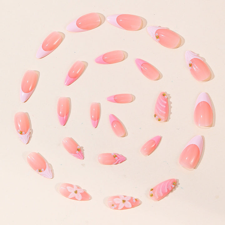 Elegant Floral 3D Nail Art Extensions Bowlift