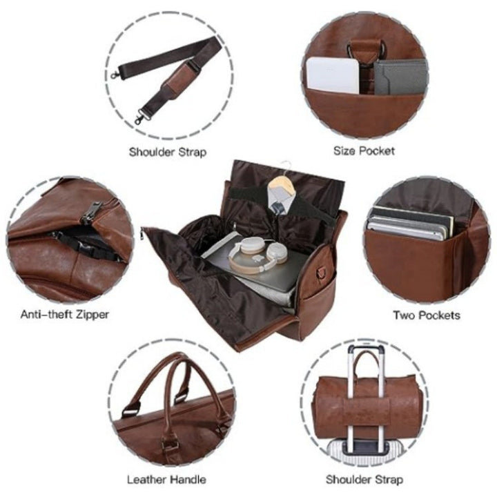 Elegant Travel Bag with Integrated Suit Compartment Bowlift