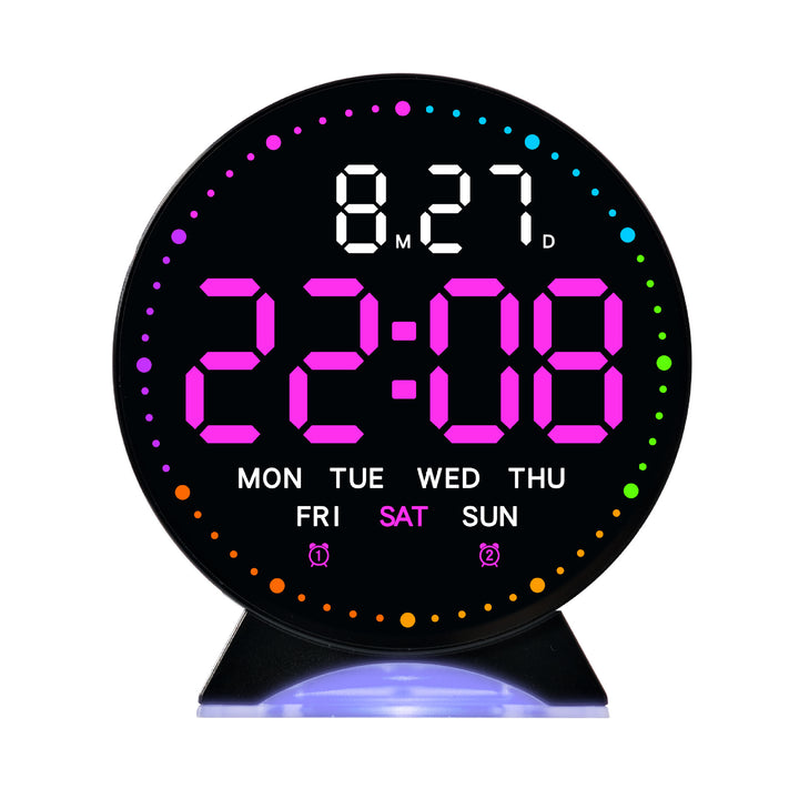 Digital alarm clock with large LED display and multifunctional display Bowlift