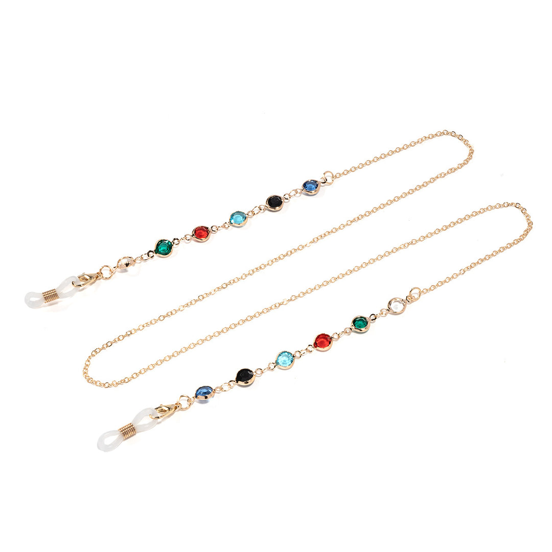 Artistic Crystal-Enhanced Eyewear Chain Bowlift