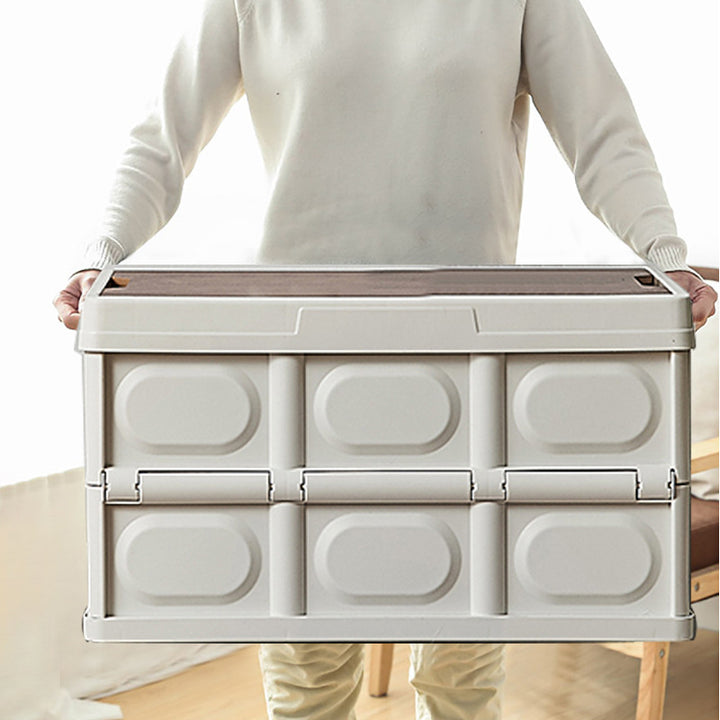 Storage box with wooden surface Bowlift