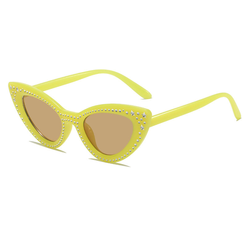Glamorous Rhinestone-Embellished Cat Eye Sunglasses Bowlift
