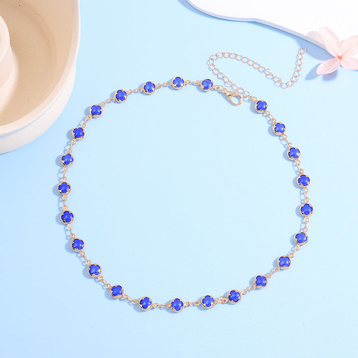 Floral Charm Choker Necklace Bowlift 1788164322