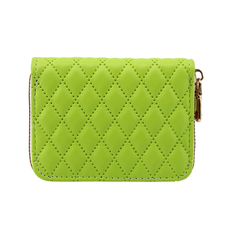 Quilted Compact Zipper Coin Purse