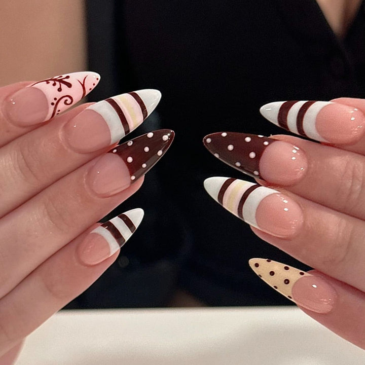 Artistic acrylic nails with enchanting dessert design Bowlift