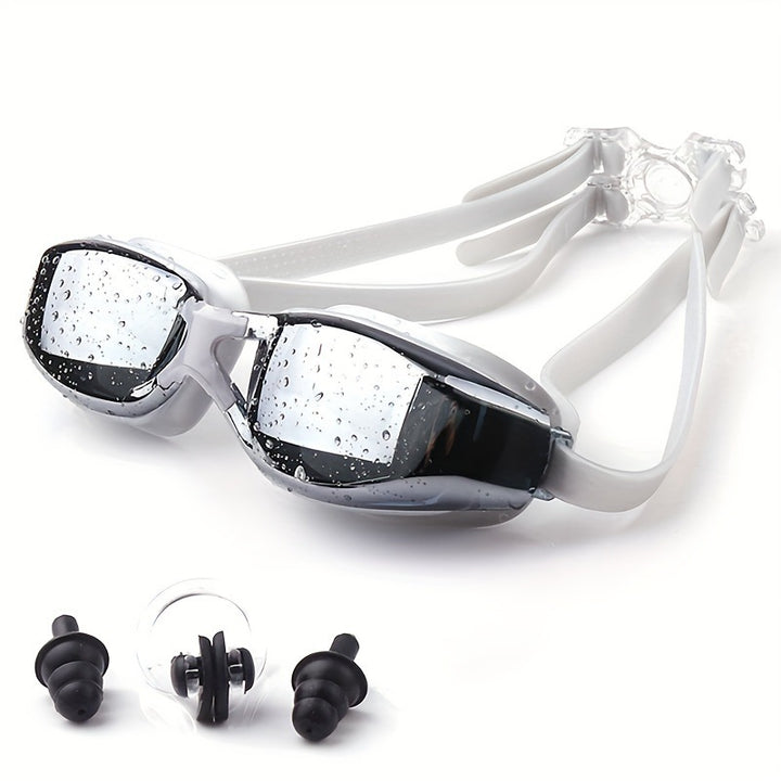 Swimming goggles with ergonomic design and adjustable head strap Bowlift