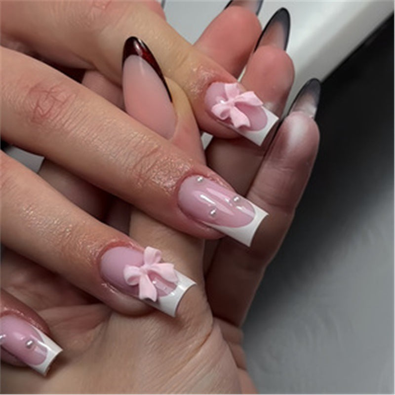 Artistic Press-On Nail Set with Premium Embellishments Bowlift