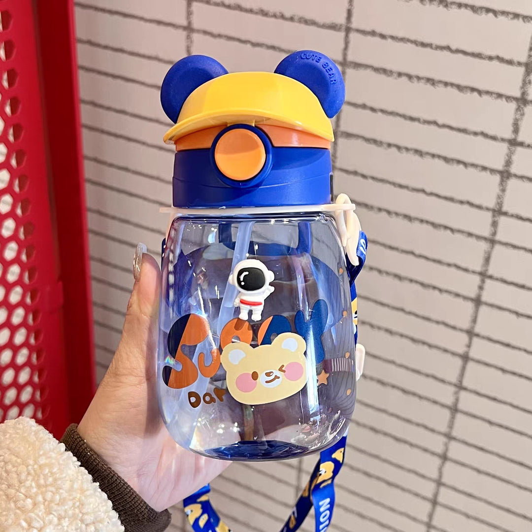 Women Playful Children's Drinking Bottle with Integrated Straw Bowlift