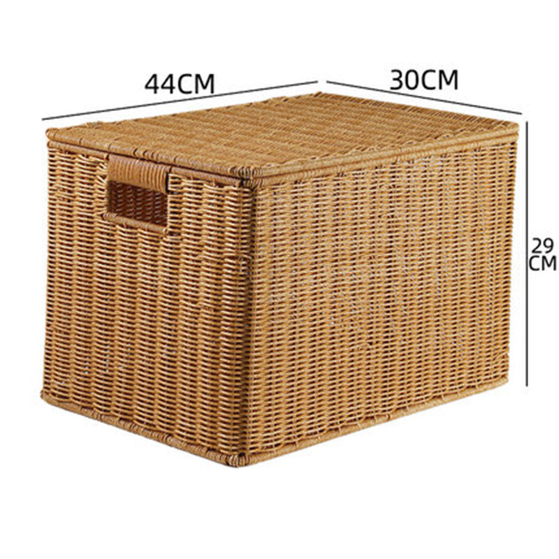 Women's Rectangular Storage Basket with Lid made of Natural Material Bowlift