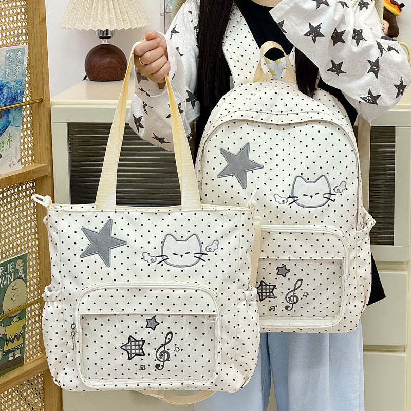 Cute Polka Dot Animal-Themed Backpack