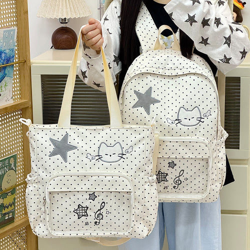 Cute Polka Dot Animal-Themed Backpack