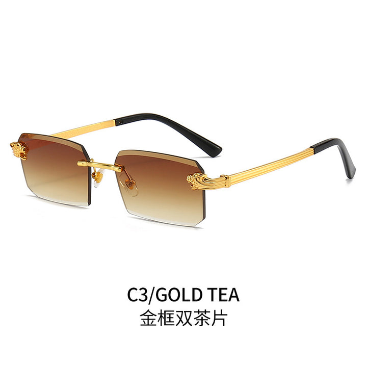 Ladies Fashion Sunglasses with Faceted Frame and Luxurious Accents Bowlift