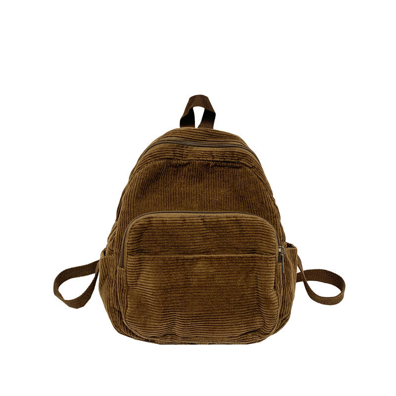 Corduroy Textured School Backpack Bowlift