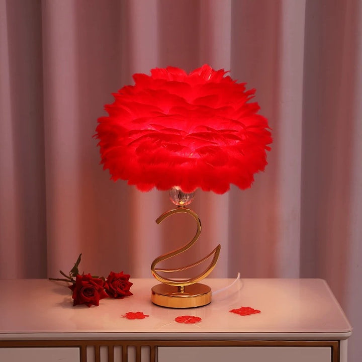 Feathered Accent Table Lamp