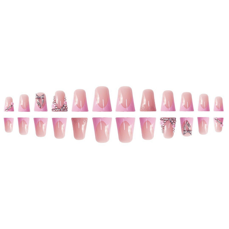 Decorative 3D Floral Acrylic Press-On Nails Bowlift