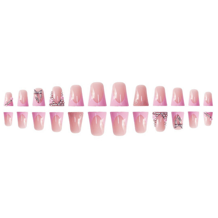 Decorative 3D Floral Acrylic Press-On Nails Bowlift