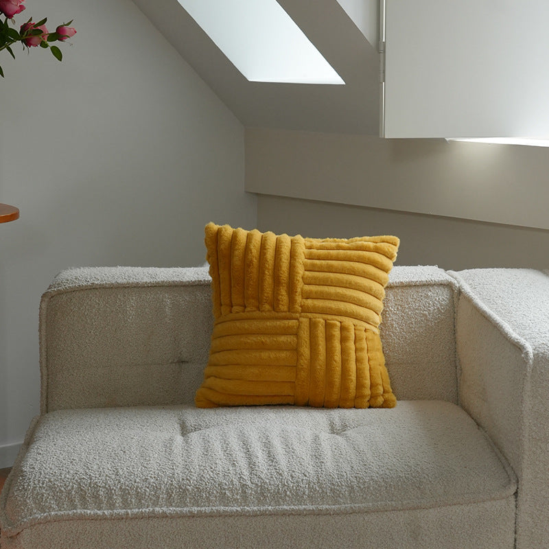 Textured Plush Decorative Cushion