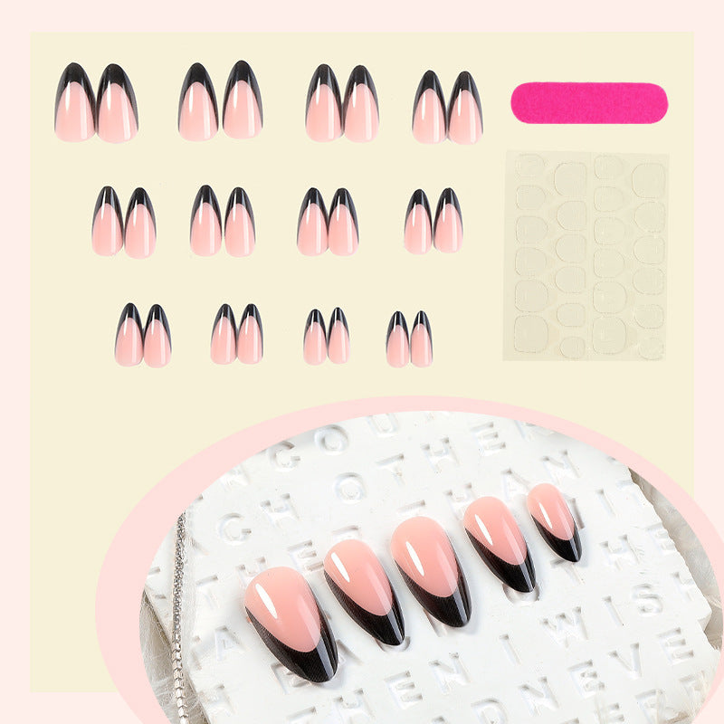 Acrylic Nail Set with Elegant French Tip Design Bowlift