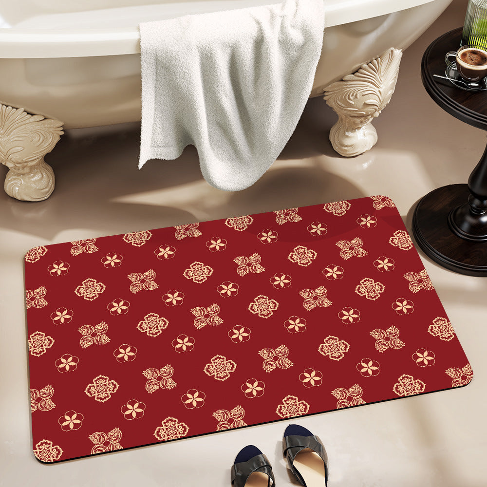 Playful Horse-Themed Memory Foam Bath Mat Bowlift