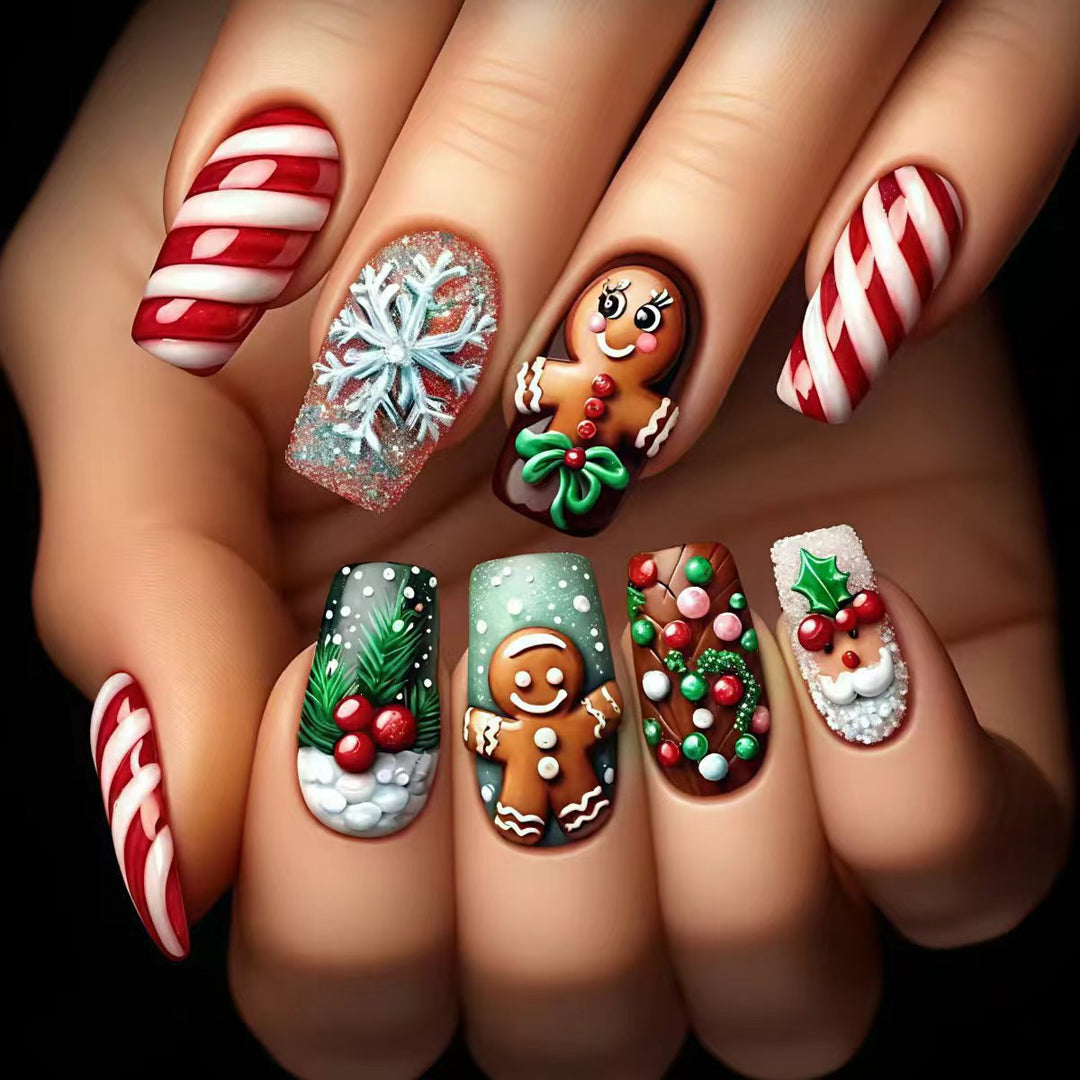 Gingerbread-Themed Nail Art Bowlift