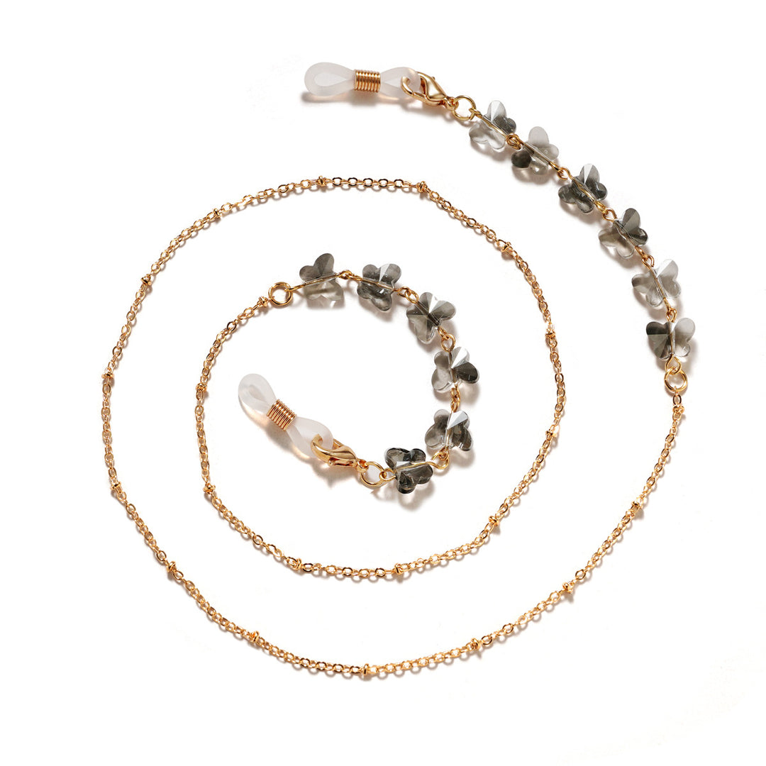 Floral-Embellished Eyewear Chain Bowlift
