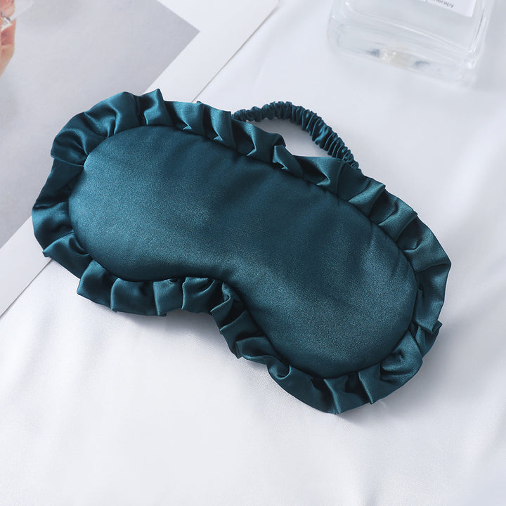 Women's nan satin-gloss eye mask with ergonomic contour, frilled ruffle edge, and gentle padding Bowlift