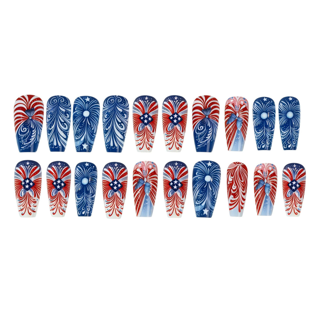 Patriotic design artificial nails Bowlift