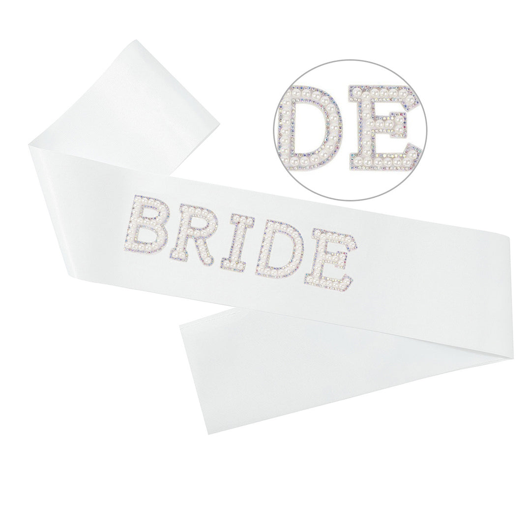 Women's Bridal Satin Ribbon with Sparkling Crystals Bowlift
