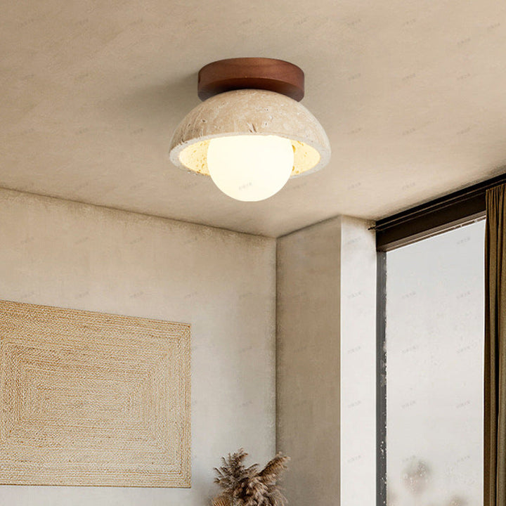 BowLift | Boho Travertine Natural Stone LED Wall Lamp