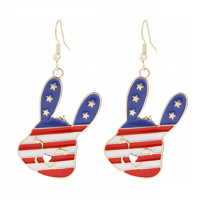 Women nan enamel horseshoe earrings with star motif and fishhook closure Bowlift