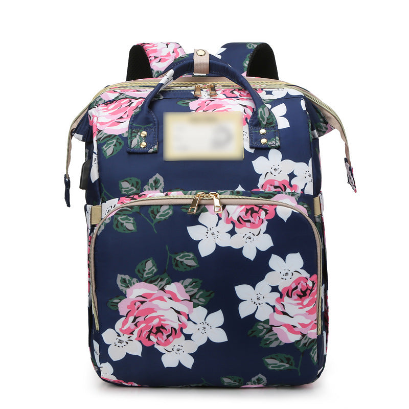 Floral Patterned Multi-Functional Backpack Bowlift