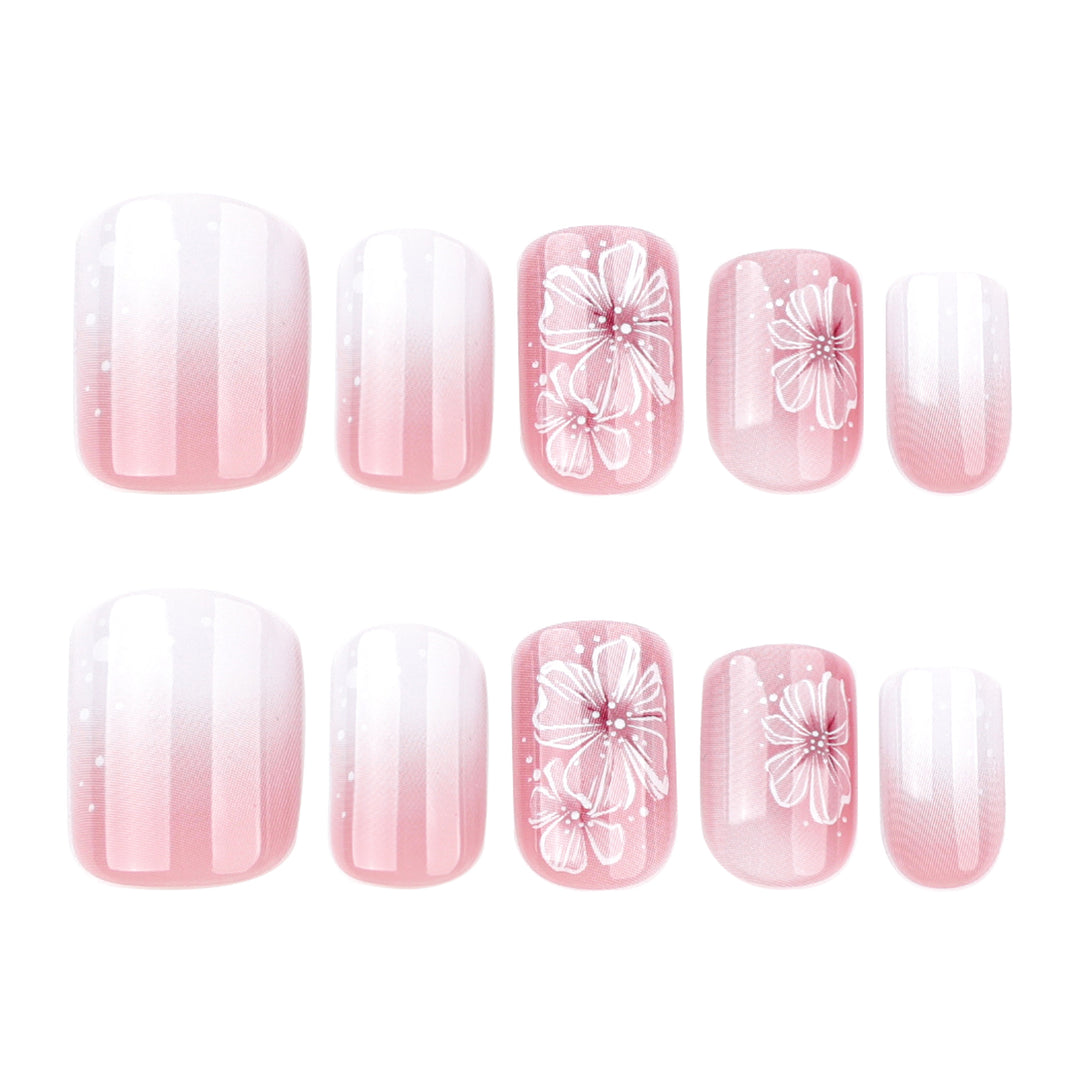Artistic gel nails with floral decorations Bowlift