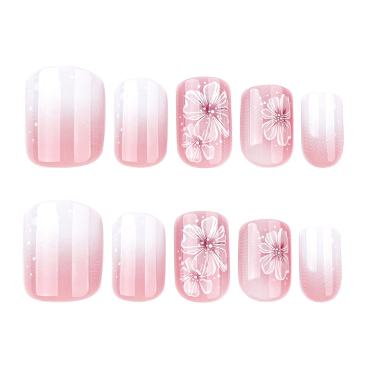 Artistic gel nails with floral decorations Bowlift