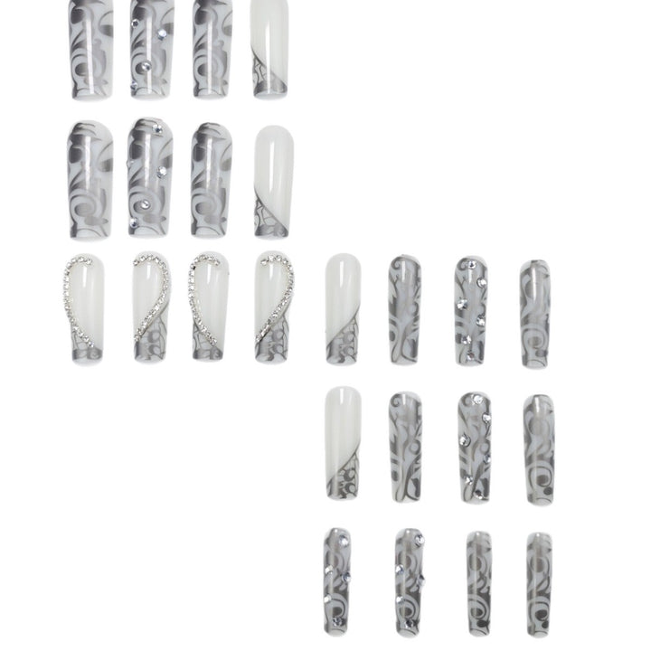 Glamorous 3D Floral Design Press-On Nails Bowlift