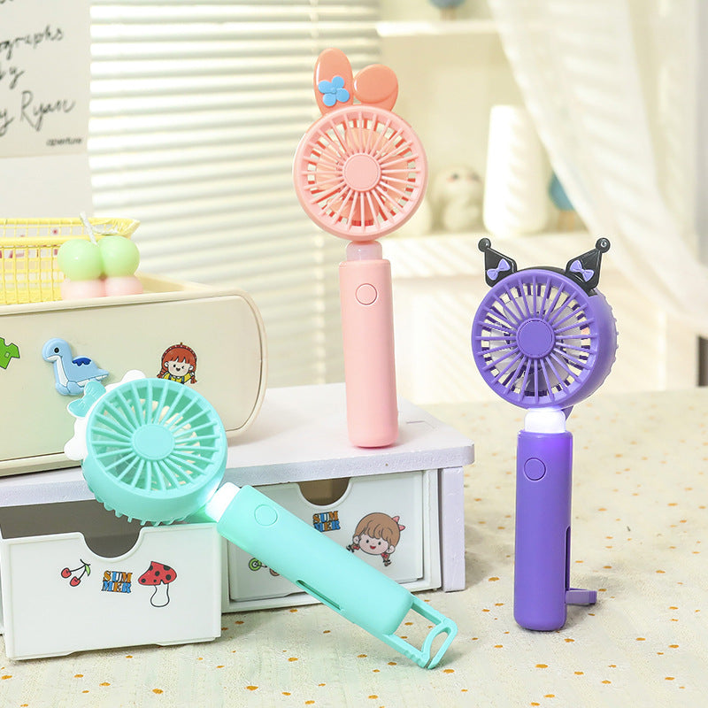 Women's Portable Bunny Design Hand Fan Bowlift