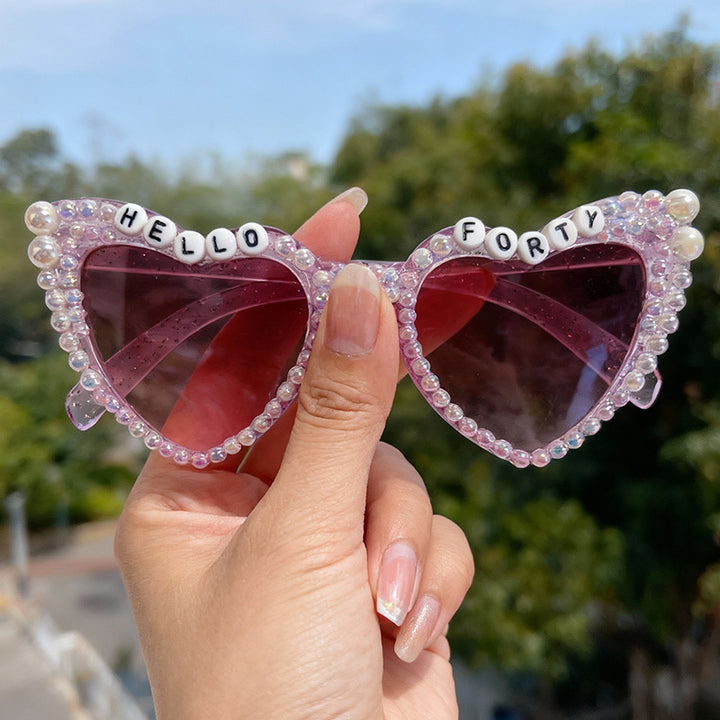 Pearl-Embellished Cat-Eye Sunglasses Bowlift
