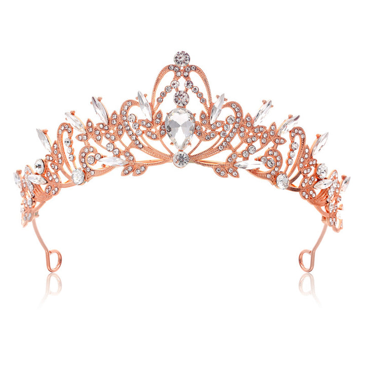 Ladies Elegant Hair Crown with Filigree Crystal Decorations Bowlift