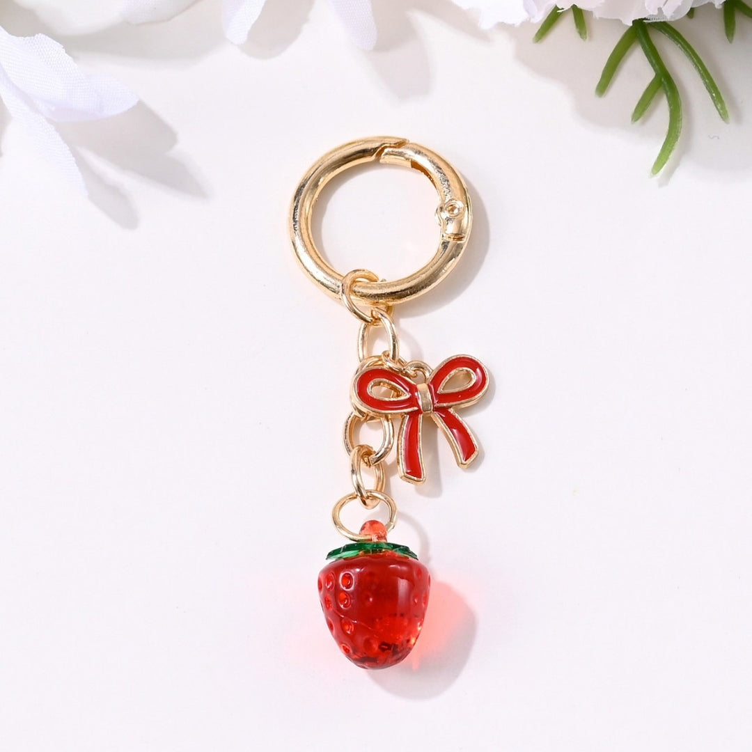 Keychain with Fruity Strawberry Design Bowlift