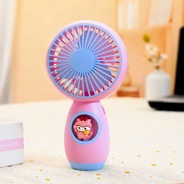 Women's Portable Mini Hand Fan with Playful Animal Design Bowlift