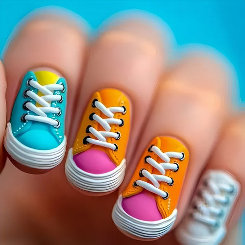 Creative Art Nail with Sneakers Design Bowlift